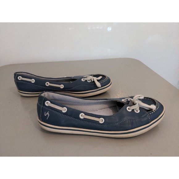 Viley Girls Leather Boat Shoes size 4; Real leather with mesh lining - Picture 5 of 7